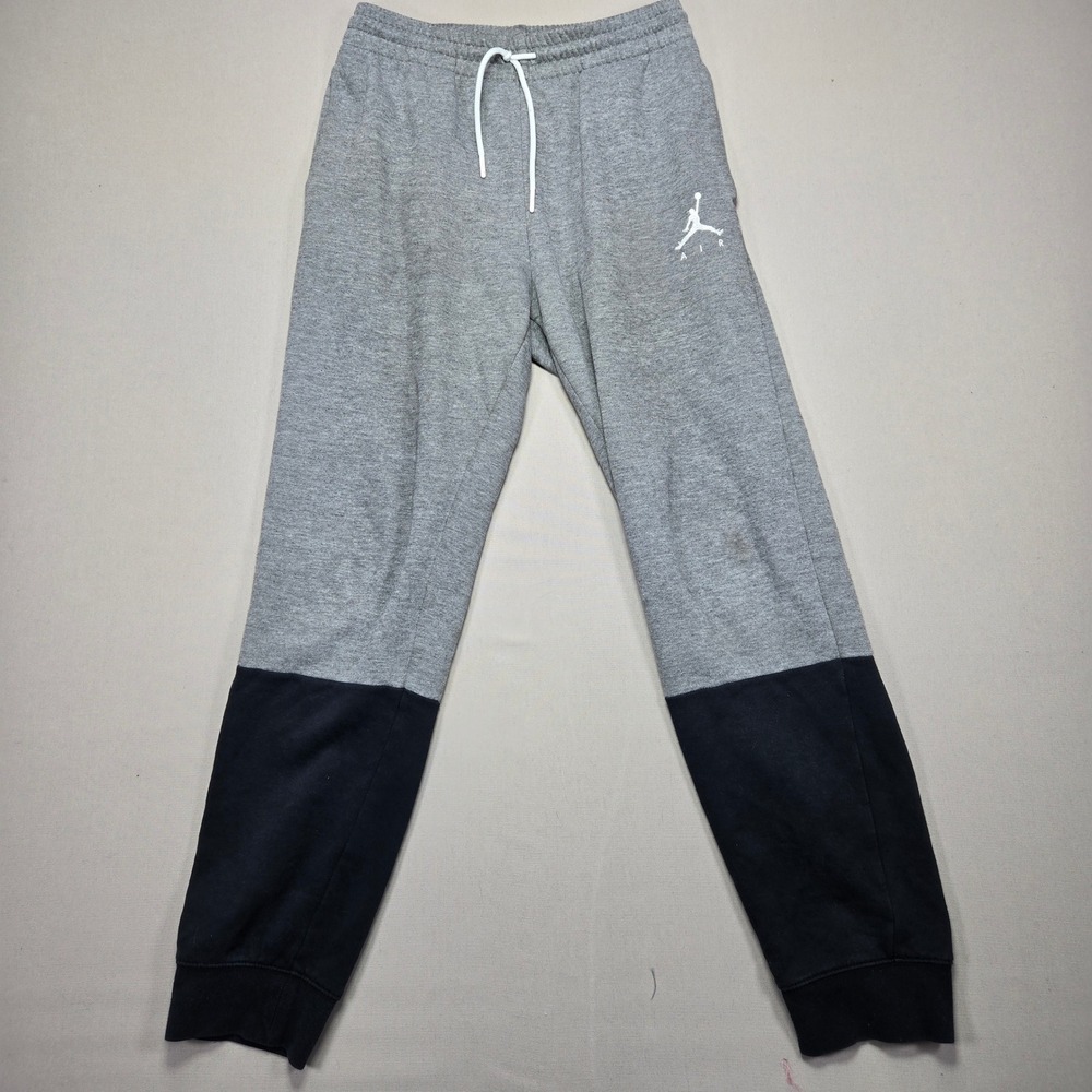 Jordan Sweatpants Joggers Color Block Jumpman Gray Black Boys XL 13-15Y Active